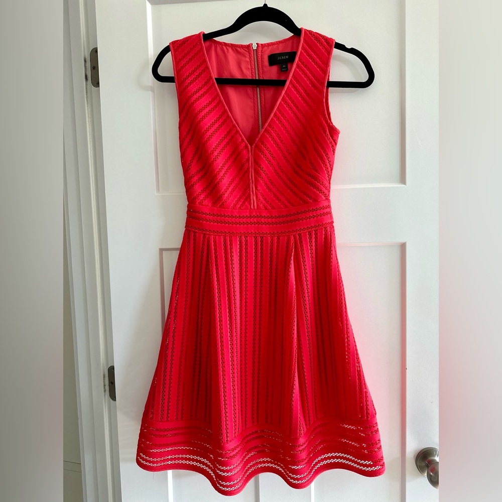 J Crew Mesh Eyelet Dress in Coral - size 00